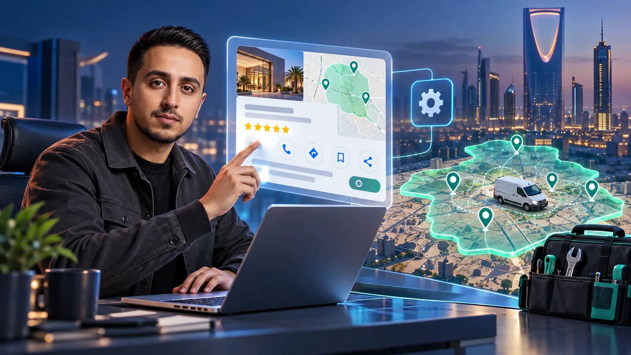 Eslam Elshikh avatar configuring a service-area business profile in Riyadh