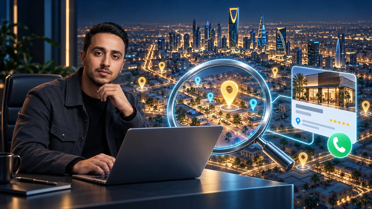 Eslam Elshikh avatar reviewing Riyadh local search and service-area visibility