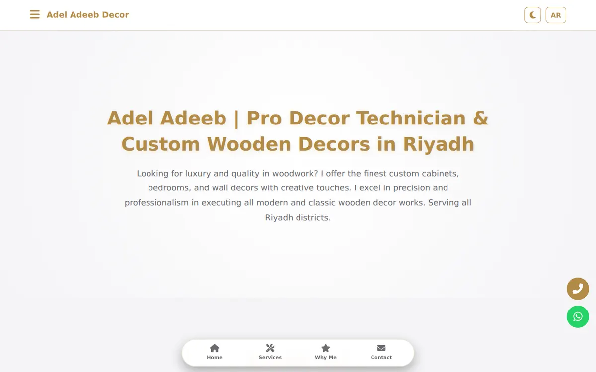 Reviewed interface of Adel Adeeb Carpentry & Interiors