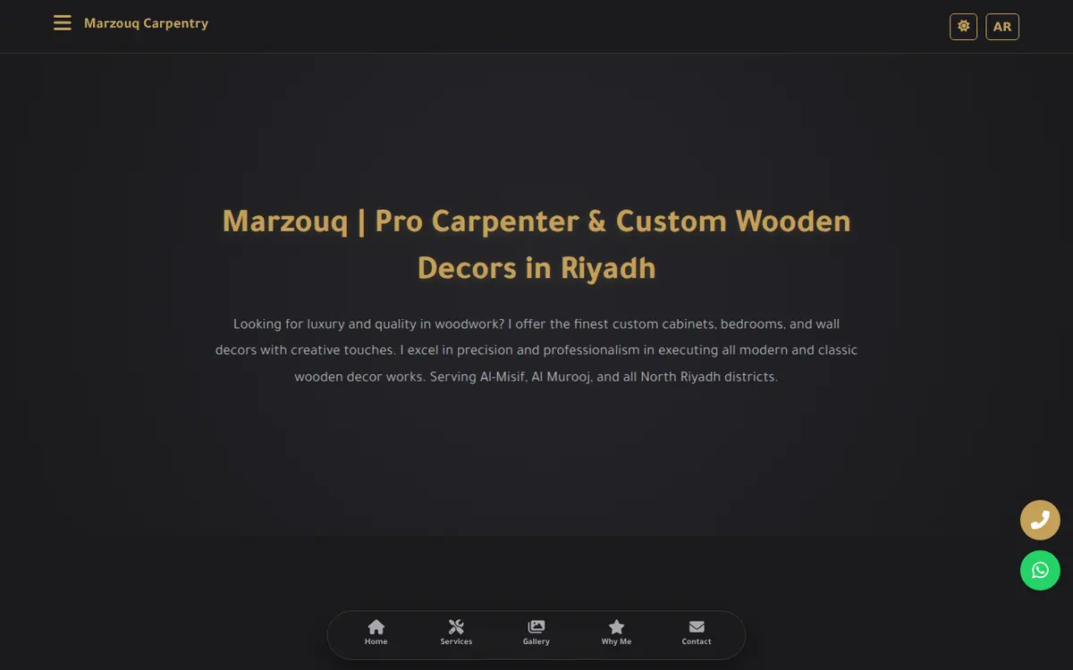 Reviewed interface of Marzouq Carpentry & Wood Interiors